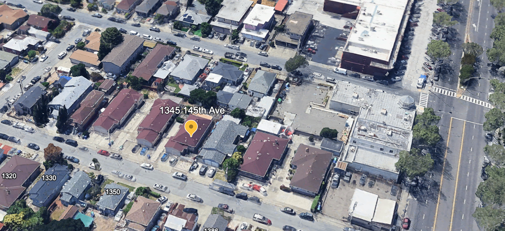 Aerial view of the 145th Ave neighborhood